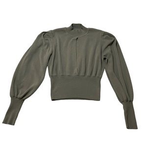 Zara cutout mock neck puff sleeve new with tags size s